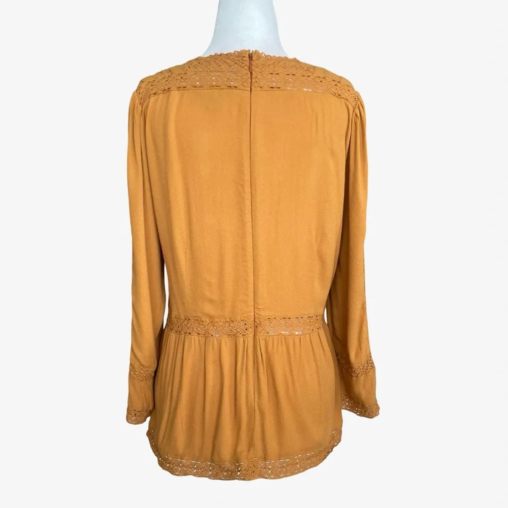 J. Crew Point Sur Lacey Top Marled Mushroom Gold Yellow 8 EUC - Picture 12 of 16